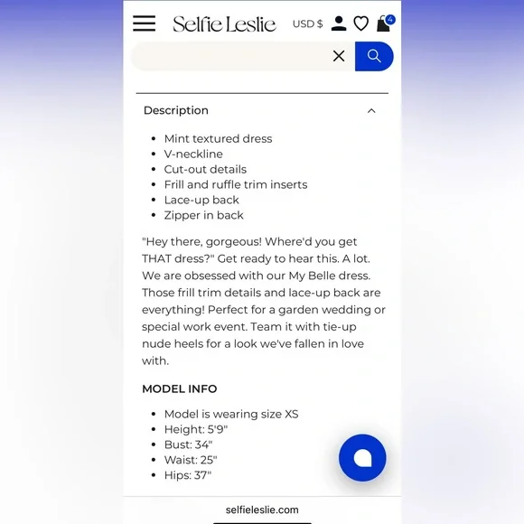 Selfie Leslie Spring Dress, Size L, New with Tags - Picture 8 of 8